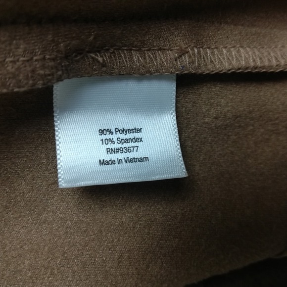 A.N.A Womens Blazer Jacket Moto Faux Leather Brown Mottled Zip Asymmetrical‎ XL - Picture 7 of 12